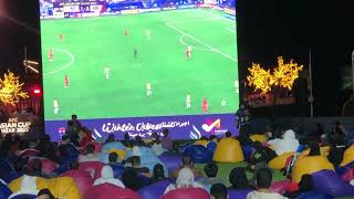 korea football won the match Live Korea vs Australia On Jeddah art promenade big screen [upl. by Redienhcs]