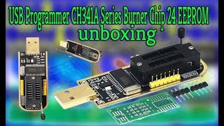 Usb programmer ch341a series 24 25 spi flash board unboxing amp software download [upl. by Ellatsirhc]