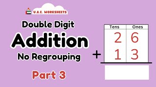 Addition Double Digit No Regrouping  PART 3  UAE Worksheets [upl. by Edmunda633]