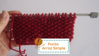 Punto ARROZ SIMPLE 🌾  serie de puntos a Dos Agujas [upl. by Saile]