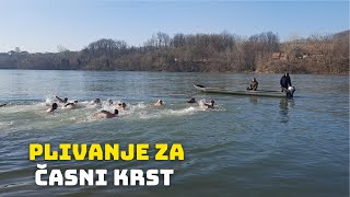 BOGOJAVLJENSKO PLIVANJE ZA ČASNI KRST NA DRINI LOZNICA 2022 VIDEO 4К [upl. by Hpseoj]