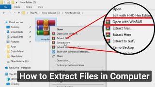 Extract option not showing in computer  How to solve file extract option Zip files extract WinRAR [upl. by Natsirc735]