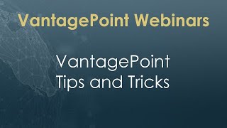 VantagePoint Tips and Tricks [upl. by Ansela]