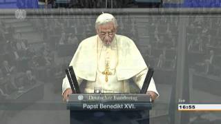 Speech by Pope Benedict XVI in front of the German Bundestag english interpretation [upl. by Tinya]