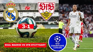 Real Madrid vs VfB Stuttgart 31 Live Champions League Football UCL Match Score Highlights Vivo [upl. by Nymassej50]