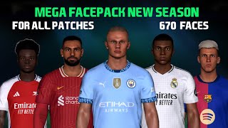 PES2017  NEW MEGA FACEPACK NEW SEASON FOR ALL PATCHES [upl. by Atikal619]