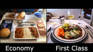 First Class Vs Economy Airline Meals [upl. by Vizzone]