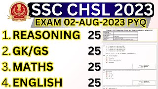 SSC CHSL TIER1 PREVIOUS PAPER12  SSC CHSL 2 AUGUST 2023 PAPER BSA  SSC CHSL PREVIOUS YEAR PAPER [upl. by Cyprio406]