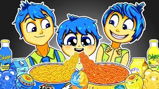 Inside Out 2  JOY Family Convenience Store YELLOW BLUE Food Mukbang Animation  ASMR [upl. by Grossman]