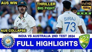 India vs Australia 2nd Test Day 3 Highlights 2024  IND vs AUS 2nd Test Day 3 Highlights 2024 [upl. by Beaston]