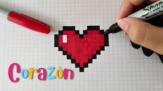 Como dibujar un CORAZON en PIXEL ART – Tutorial paso a paso [upl. by Lauer337]