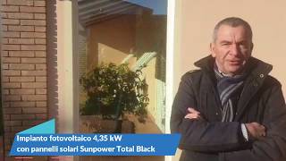 RECENSIONE CLIENTE installazione IMPIANTO FOTOVOLTAICO 435 kW pannelli solari Sunpower TOTAL BLACK [upl. by Anerom]