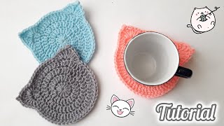 Como hacer Posavasos Gato  Gatito Crochet [upl. by Aerdnaek]