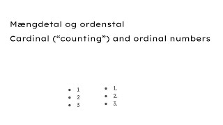 Mængdetal og ordenstal [upl. by Inalaehak]