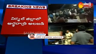 Nirmal Stone Pelting Between Two Groups in Bhainsa  భైంసాలో ఇరువర్గాల మధ్య రాళ్లదాడి [upl. by Inger]