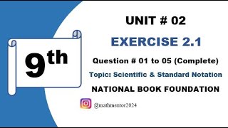 National Book Foundation Math quotEx 21 Q1 to Q5 quotTopicScientific Notation amp Standard Notation [upl. by Egan]