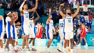 France holds off Germany on strength of raucous Paris crowd to make Olympic final  NBC Sports [upl. by Aivekal]