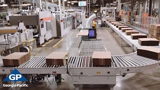 How Board Boxes are Made from Corrugated Sheets  GeorgiaPacific [upl. by Kerin]