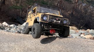 4K110 Scale RC car  Xtraspeed Defender D90 Valley Adventure14 [upl. by Hanson718]