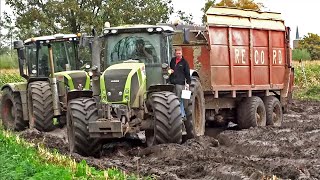 Mais Silage In The Mud  Claas Jaguar  Axion  Xerion  New Holland  M Verhoef [upl. by Eidas]