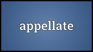 Appellate Meaning [upl. by Petit540]