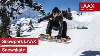 Snowskate at Snowpark LAAX with Mäthu Wattinger [upl. by Alimak]