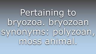 What does Bryozoan mean [upl. by Nissie]