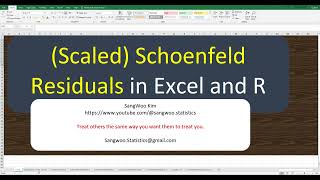 295 Scaled Schoenfeld Residuals in Excel and R [upl. by Anselmi]