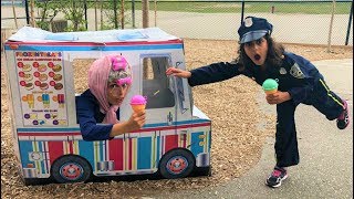 Police Buy Ice Cream from the Ice Cream Truck Kids Pretend Play part 3 [upl. by Asoramla]