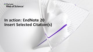 In action EndNote 20 Windows Insert Selected Citations [upl. by Nerej]