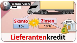 Lieferantenkredit berechnen VEREINFACHTE Berechnung [upl. by Heathcote]