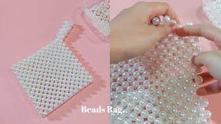 DIY Beads Bag  Beaded Bag  How To Make Beaded Bag  Cara Membuat Tas ManikManik  Tas Mute [upl. by Ahtreb]