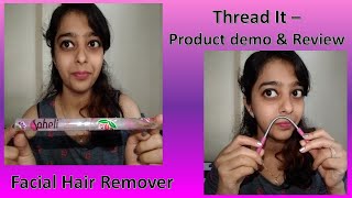 Facial Hair Remover At home  Product Demo and Honest Reviews  DIY Spring hair removal Thread It [upl. by Thomey]