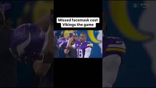 Face mask cost Vikings the game How could the refs miss this [upl. by Charity822]