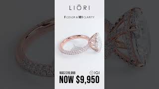 605ctw Oval Cut Trio Micropavé Lab Grown Diamond Engagement Ring set in 14k Rose Gold [upl. by Ahsilahs734]