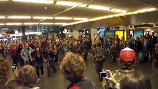 Flashmob Amsterdam Central Station 09 apr 2011 [upl. by Herculie]