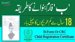 BForm  B Form  Form B  NADRA Form B  Child Registration Certificate CRC  How to Make Form B [upl. by Willock]