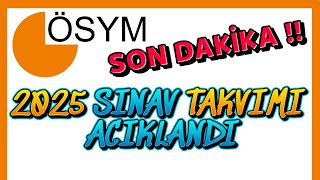 2025 YILI SINAV TAKVİMİ AÇIKLANDI ✅  KPSS  YKS  MSÜ  DGS  YDS  ✅ TÜM DETAYLAR ✅ [upl. by Ress]