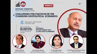 DevcomPakistan CGS Webinar quotChallenges for Pakistan in the Changing Geopolitical Scenariosquot [upl. by Ilatfen]