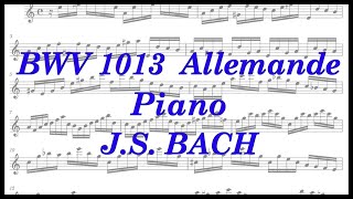 JS Bach BWV 1013 Allemande Piano Partita in A minor for Flute Sheet music [upl. by Sirromed]