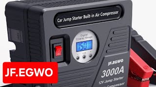 We testen de JFEGWO CAR JUMPSTARTER 3000A 12V Compressor [upl. by Tormoria508]