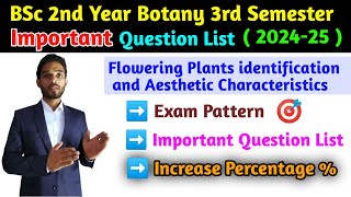 BSc Second year Botany 3rd Semester Exam paper important Question list  Very important Question [upl. by Early831]