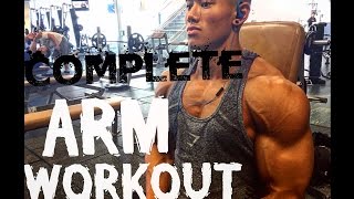 COMPLETE ARM WORKOUT W Steven Cao  51 Days out Nationals  Mens Physique Advice [upl. by Ikcin]