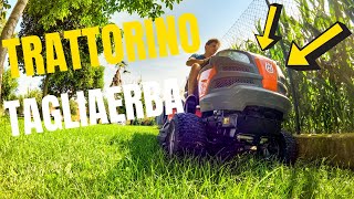 TRATTORINO TAGLIAERBA HUSQVARNA 4K  Taglio dellerba in giardino  Filips Country [upl. by Inek]