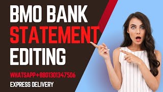 How to edit Bank statement  BMO Harris bank statement editing services  BMO statement edit [upl. by Nonrev530]