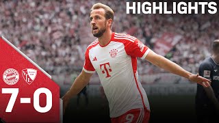 Harry Kane hattrick in 7goal gala  FC Bayern vs Bochum 70  Highlights [upl. by Ahtebat]