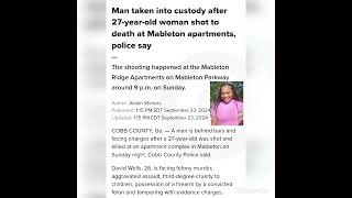 Namarri Shackleford 27 fatally sh9t at Mableton apartments David Wells 26 arrested and charged [upl. by Gavan]