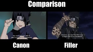 Naruto VS Sasuke Canon VS Filler Comparison Side by Side [upl. by Araik]