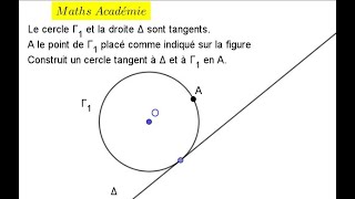 Construction Géométrique cercle tangent à une droite et à un autre cercle en A homothétie maths [upl. by Alludba]