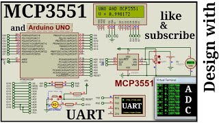 MCP3551 interfacing with Arduino Uno  22 Bit ADC  UART  16X2 LCD [upl. by Ynnoj]